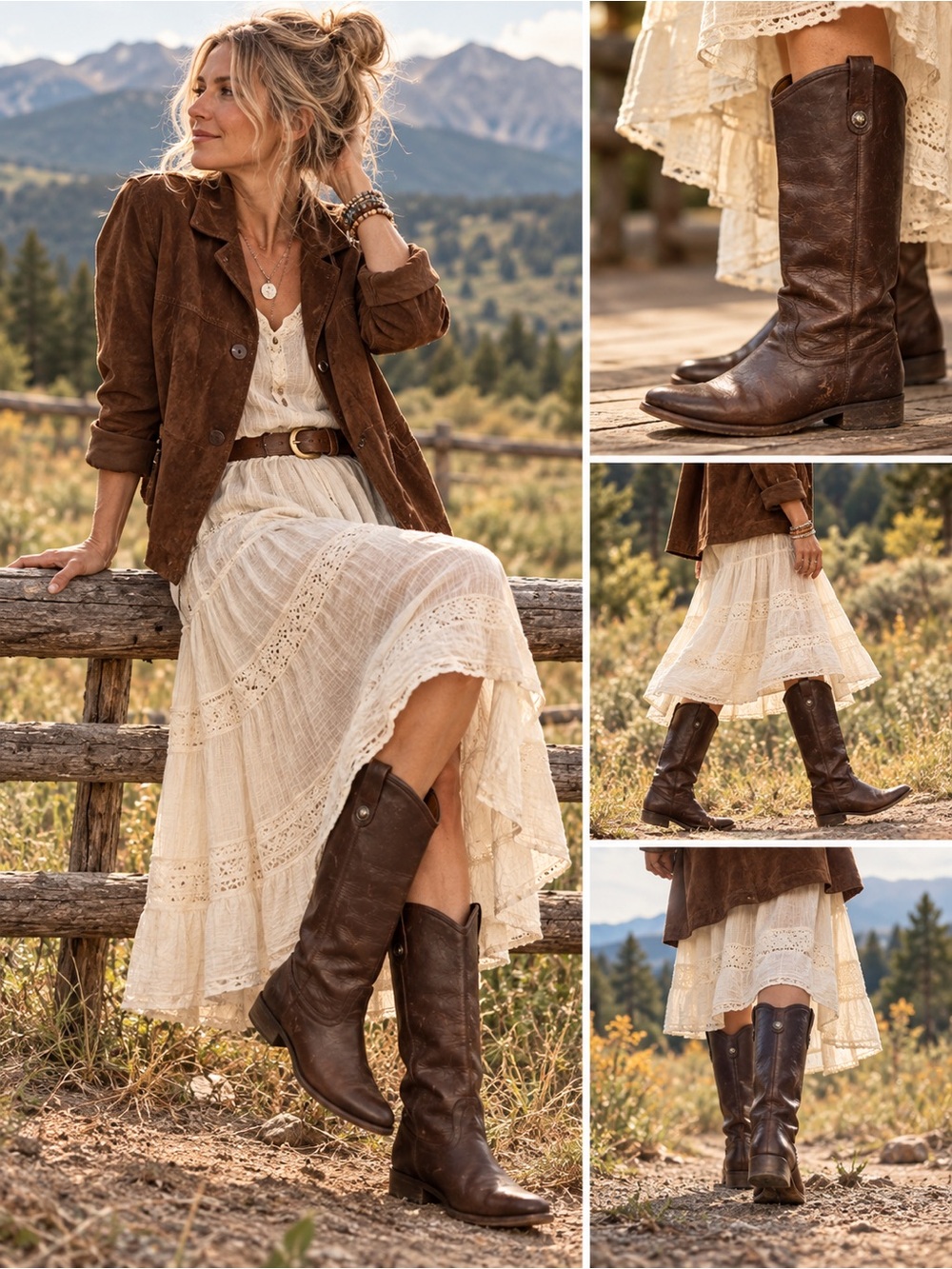 Vintage Frye Melissa Button Boots 77167 Brown Leather Made in Mexico Size 7